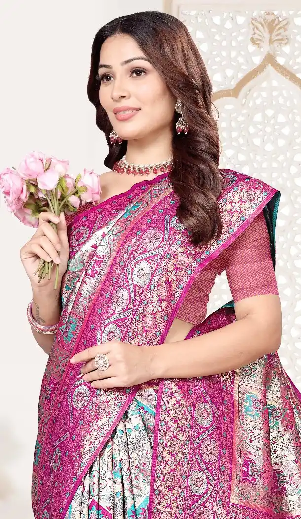 Multi Color Kanjivaram Silk Zari Work Saree - 219643