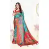 Buy Blue Pure Viscose Silk Zari Weaving Plus Size Saree - 219644
