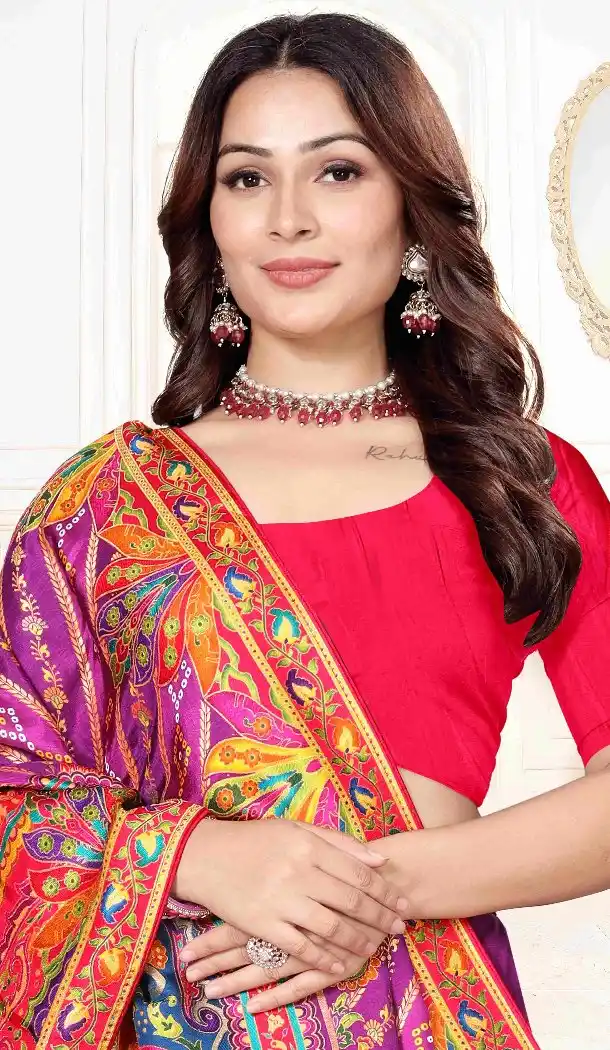 Royal Purple Pure Viscose Silk Work Designer Saree - 219647