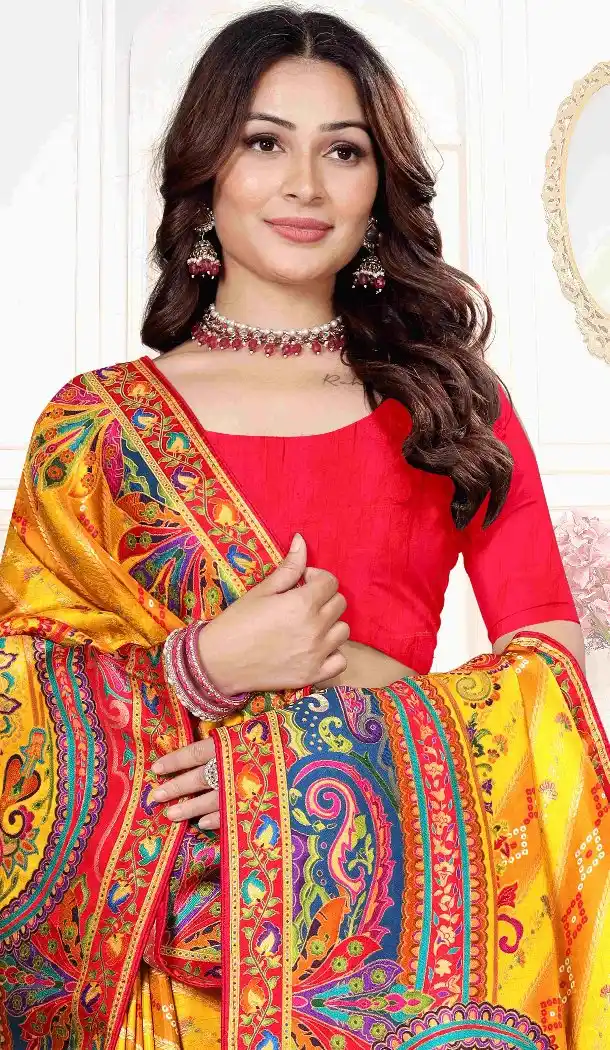 Yellow Pure Viscose Silk Zari Work Saree - 219649