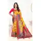 Yellow Pure Viscose Silk Zari Work Saree - 219649