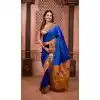 Shop Blue Soft Silk Zari Work Plus Size Party Wear Saree - 219650