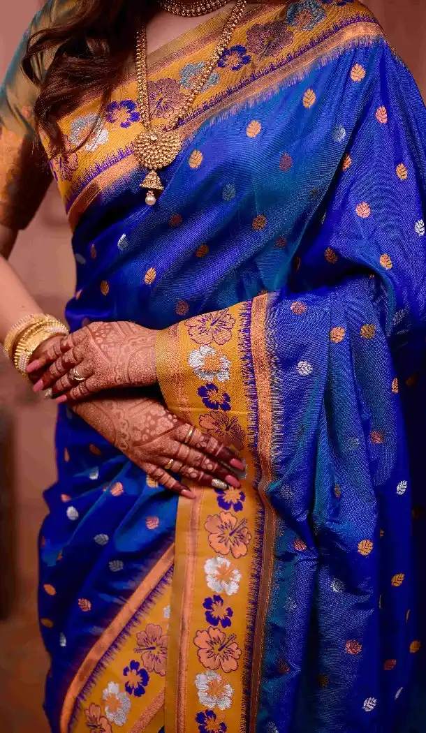 Elegant Blue Soft Silk Party Wear Saree with Zari Work - 219650