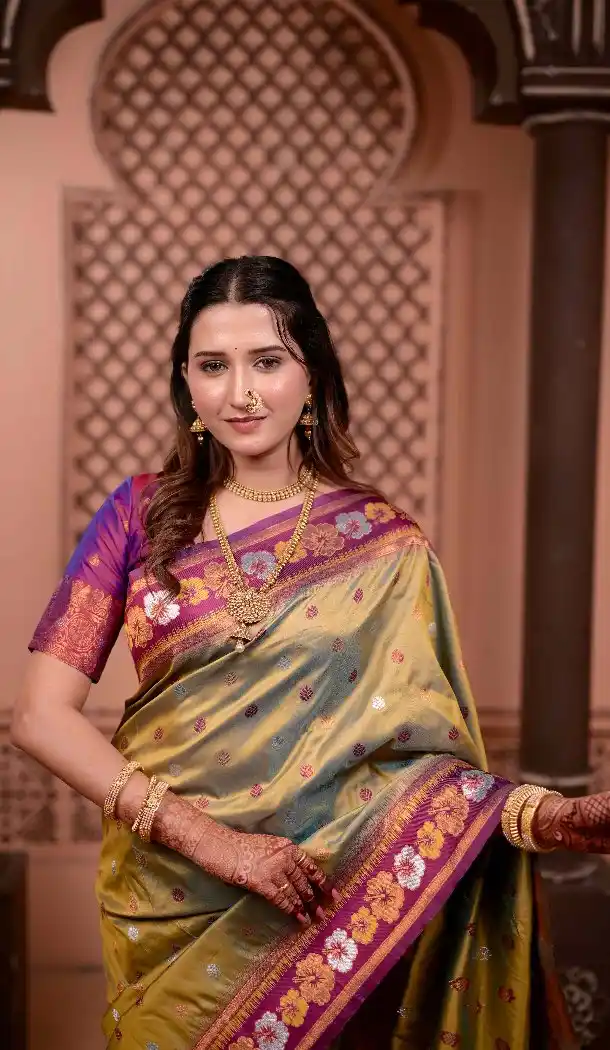 Mehendi Green Soft Silk Zari Woven Party Wear Saree - 219651