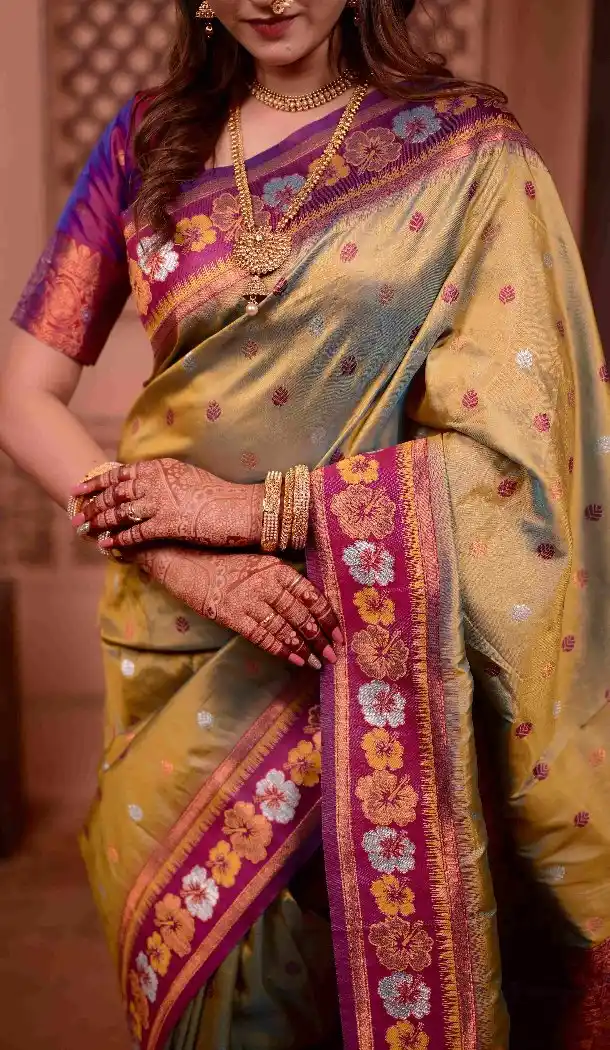 Mehendi Green Soft Silk Zari Woven Party Wear Saree - 219651