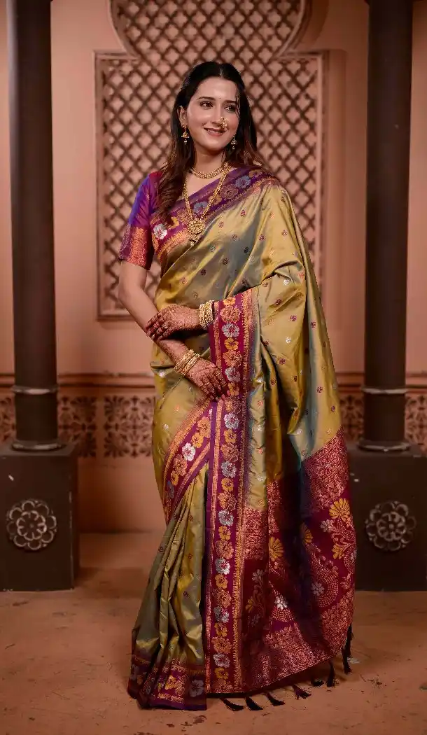 Mehendi Green Soft Silk Zari Woven Party Wear Saree - 219651