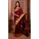 Maroon Soft Silk Designer Party Wear Saree with Zari Work - 219652