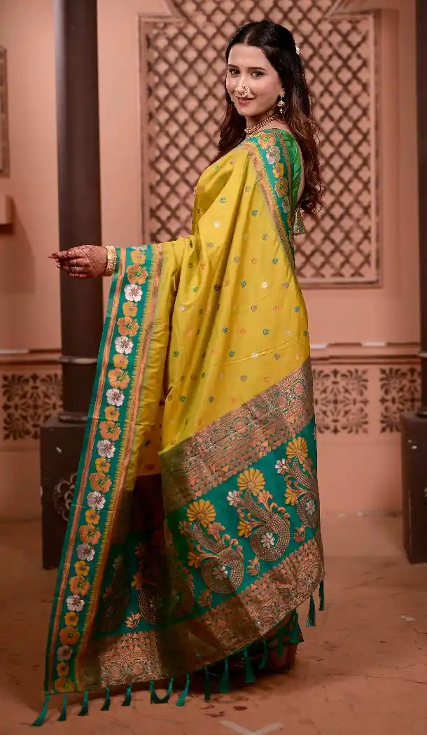 Yellow Soft Silk Zari Woven Party Wear Saree - 219657
