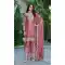 Peach Chinon Embroidery Work Palazzo Suit - 219669