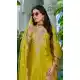 Yellow Chinon Designer Palazzo Suit with Sequence Work - 219670