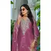 Pink Chinon Party Wear Plus Size Palazzo Suit - 219671