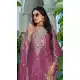 Pink Chinon Party Wear Palazzo Suit with Zari Work - 219671