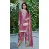 Pink Chinon Party Wear Plus Size Palazzo Suit - 219671