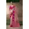 Pink Pure Satin Silk Embroidery Work Designer Saree - 219697