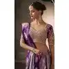Shop Lavender Pure Satin Silk Designer Saree Plus Size - 219698