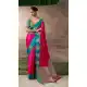 Rani Pink Pure Satin Silk Designer Embroidery Saree - 219701