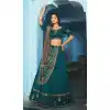 Teal Vichitra Silk Thread Embroidery Plus Size Lehenga - 219732