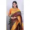 Buy Brown Pure Soft Silk Plus Size Pethani Saree - 219752