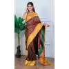 Buy Brown Pure Soft Silk Plus Size Pethani Saree - 219752