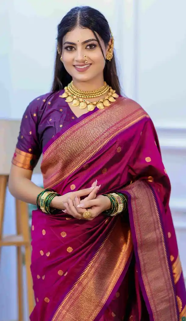 Burgundy Pure Soft Silk Gold Zari Pallu Party Wear Saree - 219753