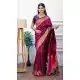 Burgundy Pure Soft Silk Gold Zari Pallu Party Wear Saree - 219753
