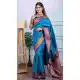 Firozi Blue Pure Soft Silk Designer Pethani Saree - 219754