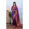 Royal Purple Pure Soft Silk Pethani Work Saree - 219757