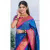 Royal Blue Pure Soft Silk Zari Pallu Plus Size Saree - 219759