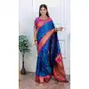 Royal Blue Pure Soft Silk Zari Pallu Plus Size Saree - 219759