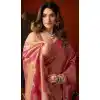 Buy Pink Heavy Tissue Silk Party Wear Plus Size Saree - 219782
