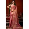 Buy Pink Heavy Tissue Silk Party Wear Plus Size Saree - 219782