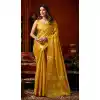Mustard Heavy Tissue Silk Party Wear Plus Size Saree - 219784