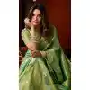 Sea Green Heavy Tissue Silk Fancy Tassel Plus Size Saree - 219785