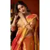 Order Golden Orange Heavy Tissue Silk Party Wear Plus Size Saree - 219786