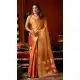 Golden Orange Heavy Tissue Silk Party Wear Saree with Tassels - 219786