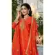 Elegant Orange Chinon Embroidery Palazzo Suit - 219806