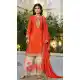 Elegant Orange Chinon Embroidery Palazzo Suit - 219806