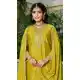 Yellow Chinon Designer Embroidery Palazzo Suit - 219808