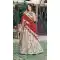 Off White Tasar Silk Foil Work Party Wear Lehenga - 219812