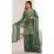 Dark Mint Green Pure Fendy Silk Embroidery Palazzo Suit - 219895