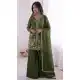 Mehendi Green Pure Fendy Silk Embroidery Work Suit - 219897