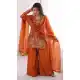 Orange Pure Fendy Silk Palazzo Suit with Heavy Work - 219898