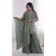 Sea Green Pure Fendy Silk Embroidery Work Palazzo Suit - 219900
