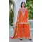 Orange Chinon Embroidery Work Palazzo Suit - 220022 
