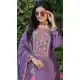 Elegant Purple Chinon Embroidery Palazzo Suit - 220039