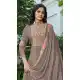 Brown Chinon Embroidery Work Party Wear Suit - 220040