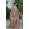 Brown Chinon Embroidery Work Party Wear Suit - 220040