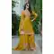 Yellow Chinon Designer Embroidery Palazzo Suit - 220041
