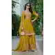 Yellow Chinon Designer Embroidery Palazzo Suit - 220041