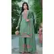 Green Chinon Festive Embroidery Work Palazzo Suit - 220042